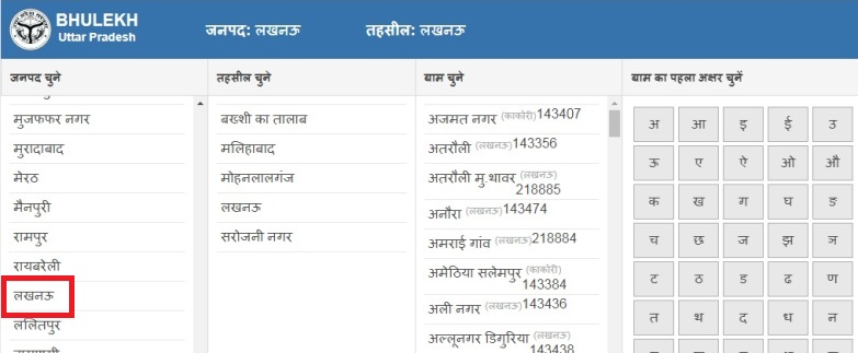 भूलेख लखनऊ